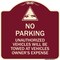 Signmission Unauthorized Vehicles Towed Owner Expense W/ Graphic Heavy-Gauge Alum, 18" L, 18" H, BU-1818-22775 A-DES-BU-1818-22775 - alternate 1